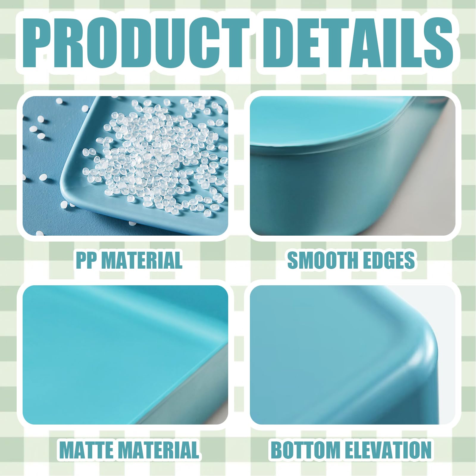 GCVOPTON PP-plastic litter box material for easy cleaning