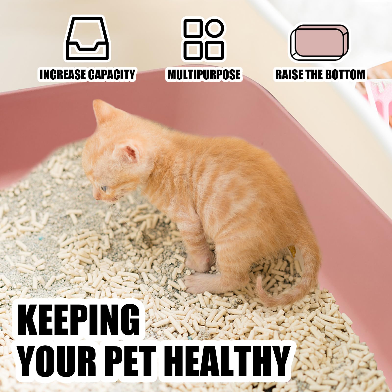 GCVOPTON stackable litter box design saves space