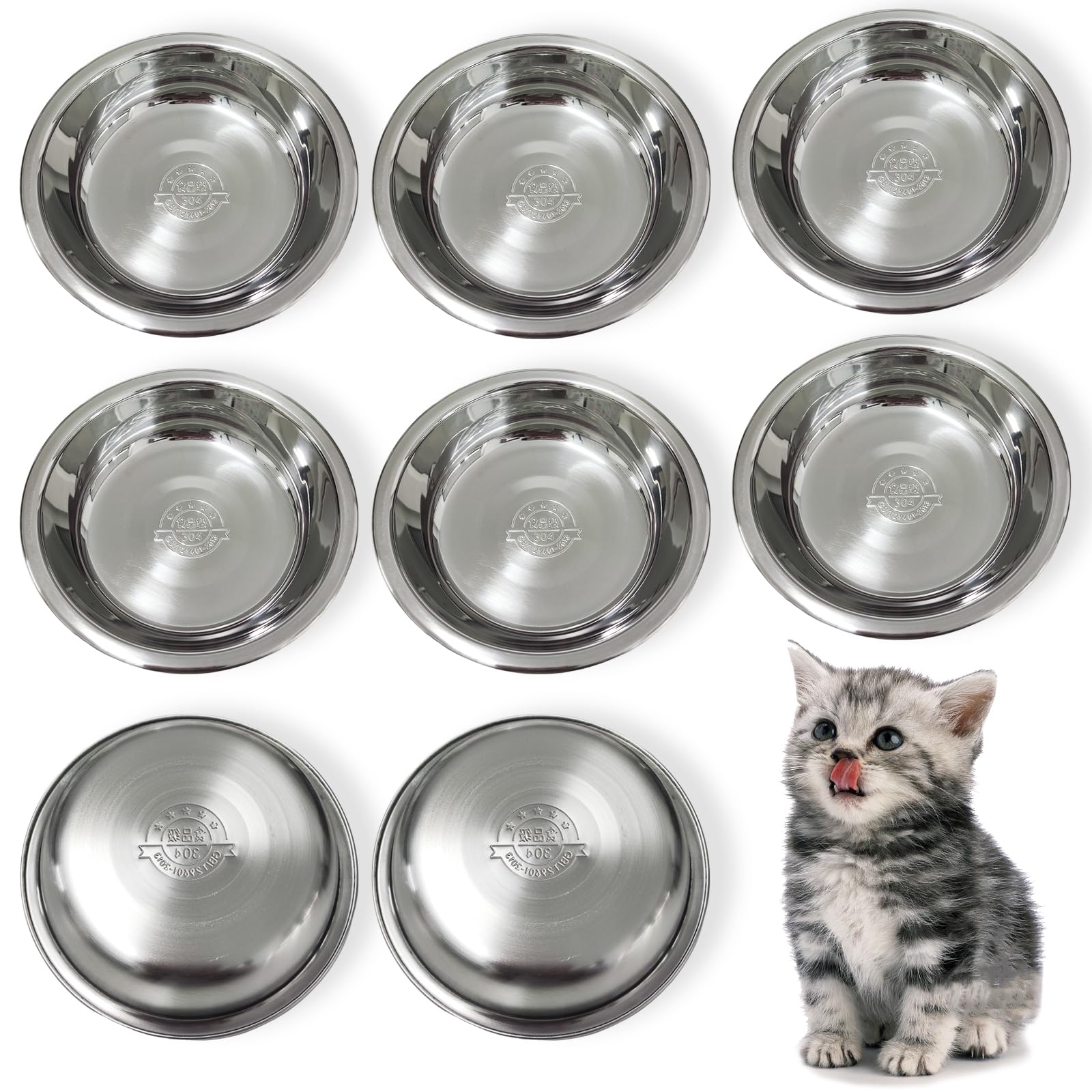 GCVOPTON stainless steel cat bowl whisker-friendly design promotes comfortable meals.