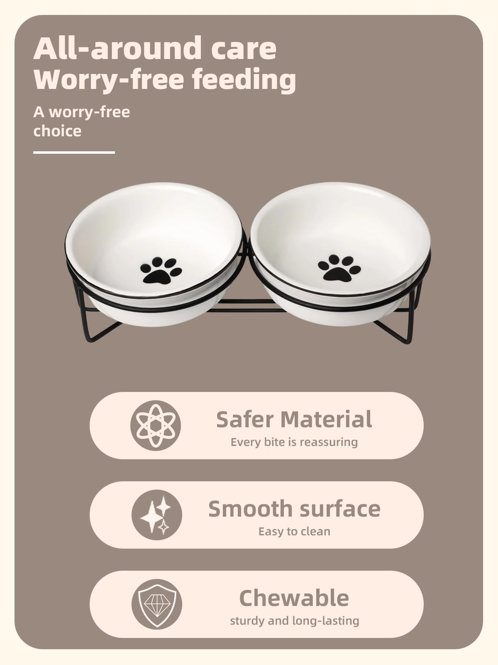 GDCZ ceramics raised cat bowls heightened design reduces neck strain during meals