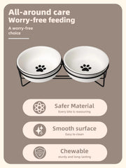 GDCZ ceramics raised cat bowls heightened design reduces neck strain during meals