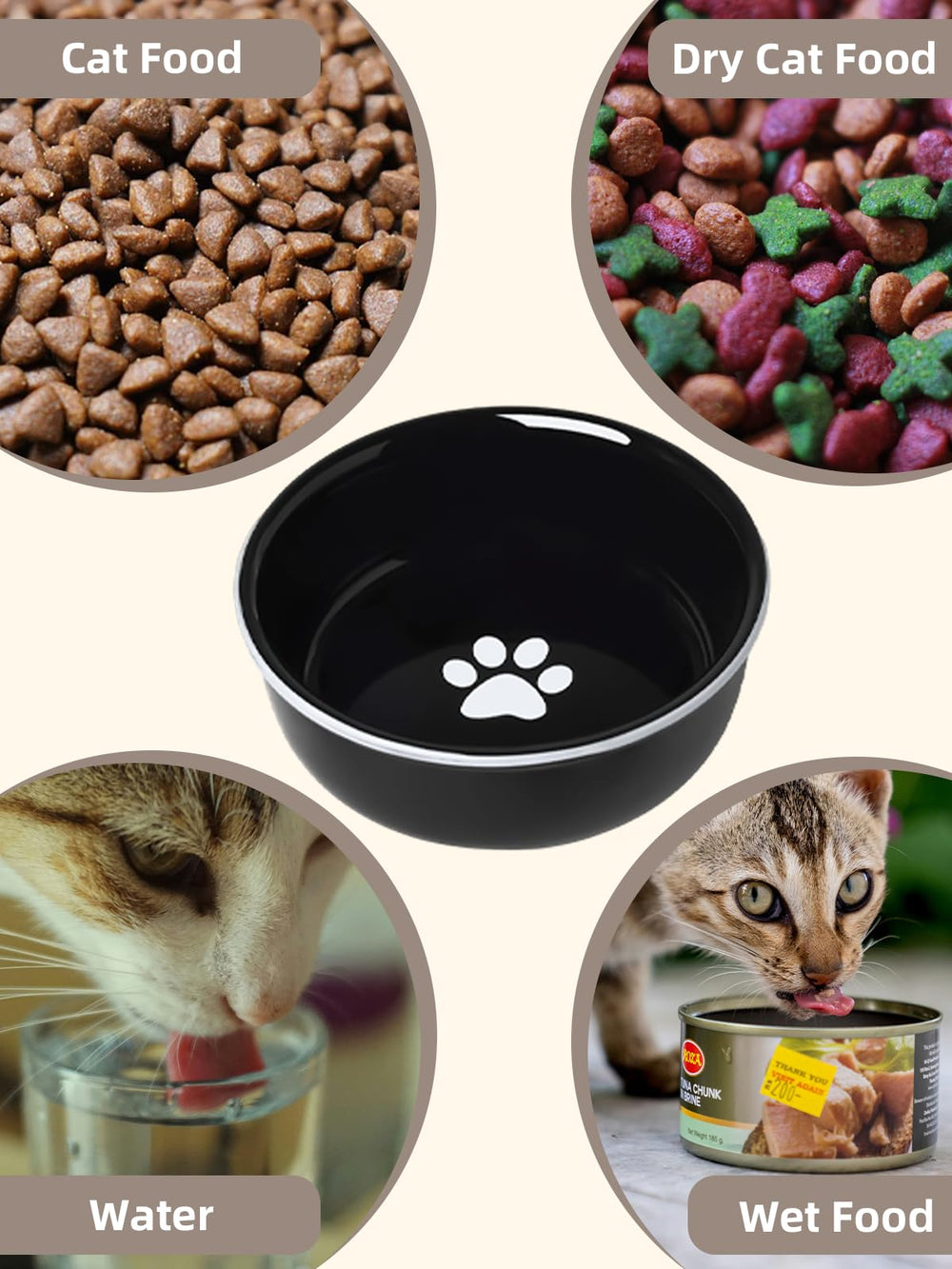 GDCZ pawprint logo detail adds cute branding to the cat bowl.