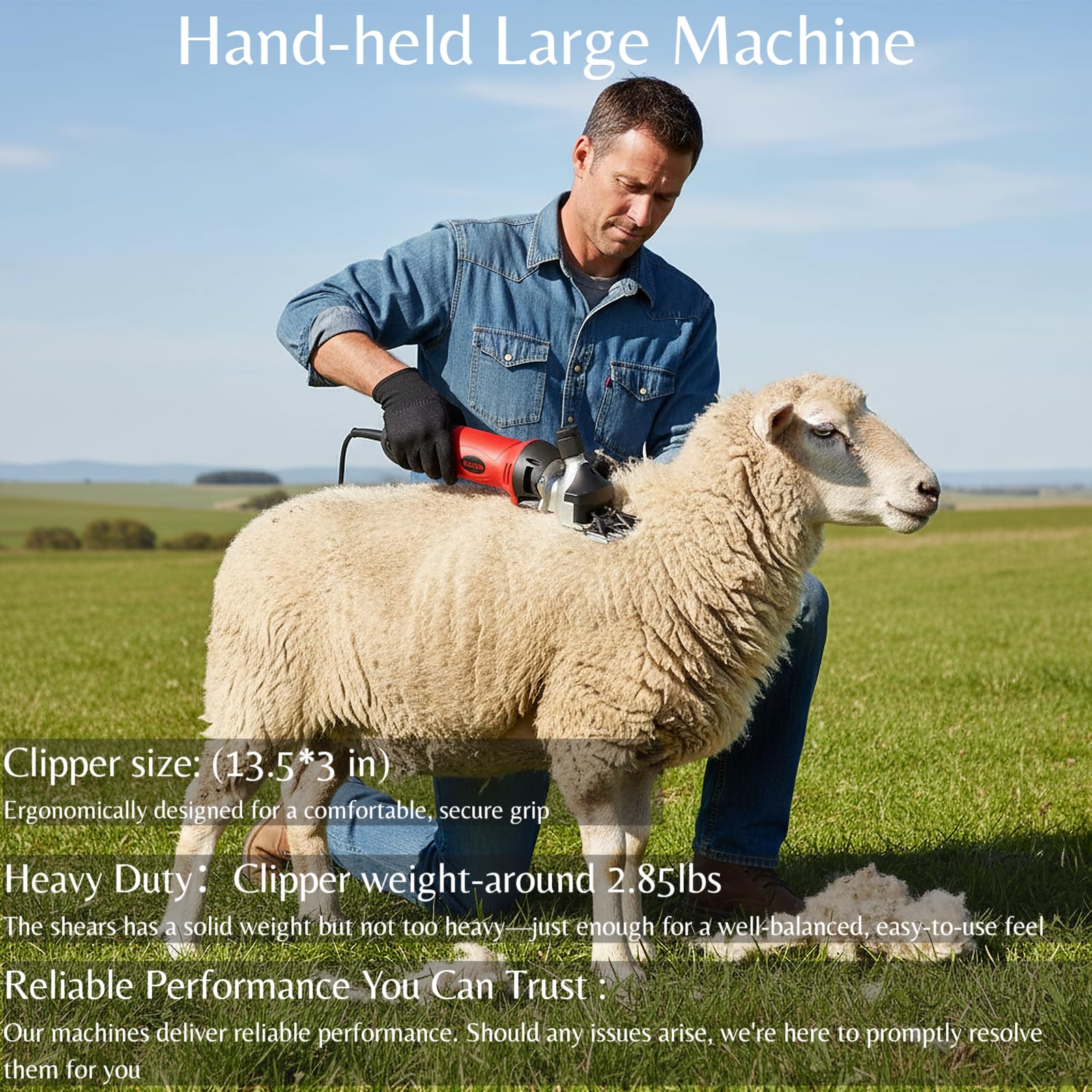 GDJOB Sheep Shears advanced cooling system prevents overheating during long sessions