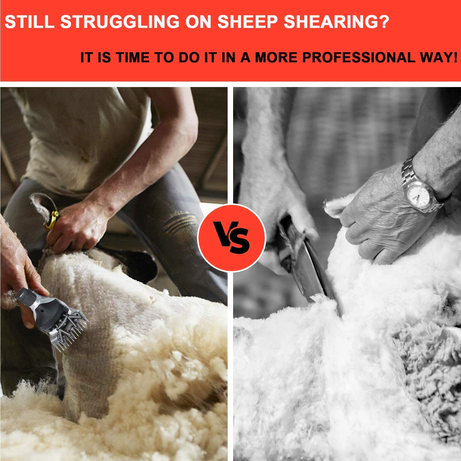 GDJOB Sheep Shears ergonomic anti-slip handle reduces fatigue during work