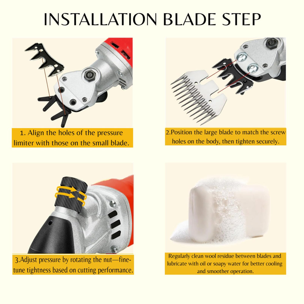 GDJOB Sheep Shears razor-sharp blades deliver clean cuts with adjustable depth