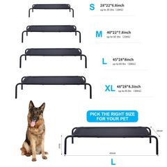 GDKASRNY elevated mesh pet bed ventilated for cooling.