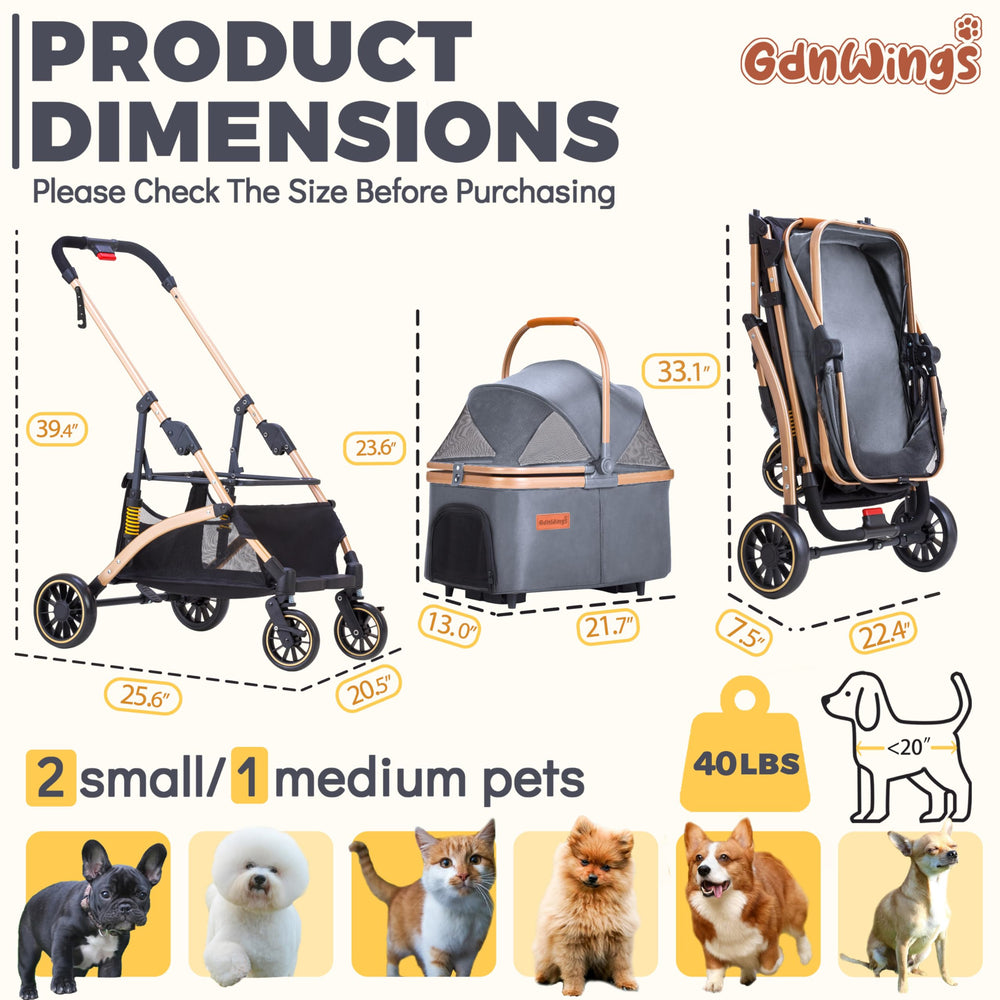 GdnWings detachable carrier with cushion and safety buckle for secure outings.