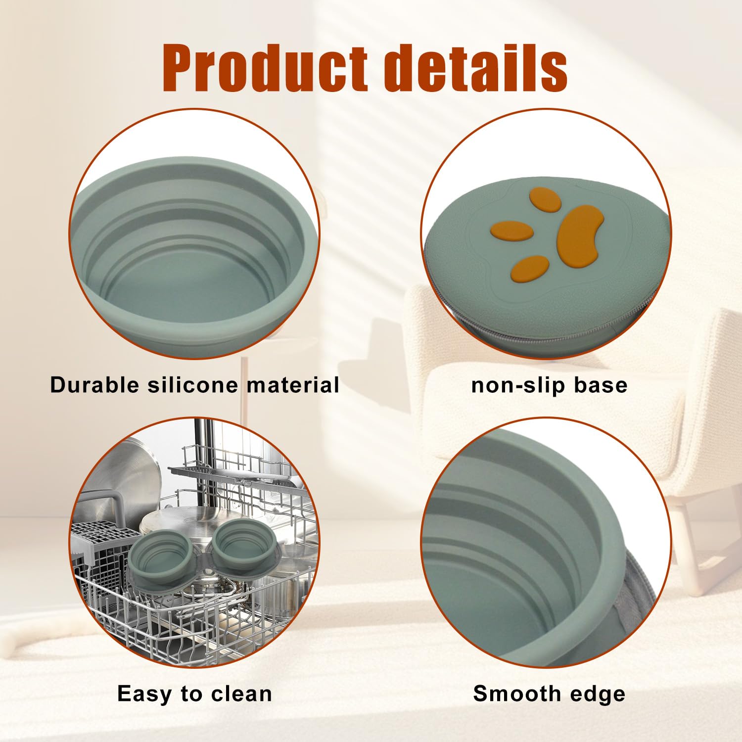 Gdsun collapsible dog bowls are easy to clean and odor-resistant after adventures.