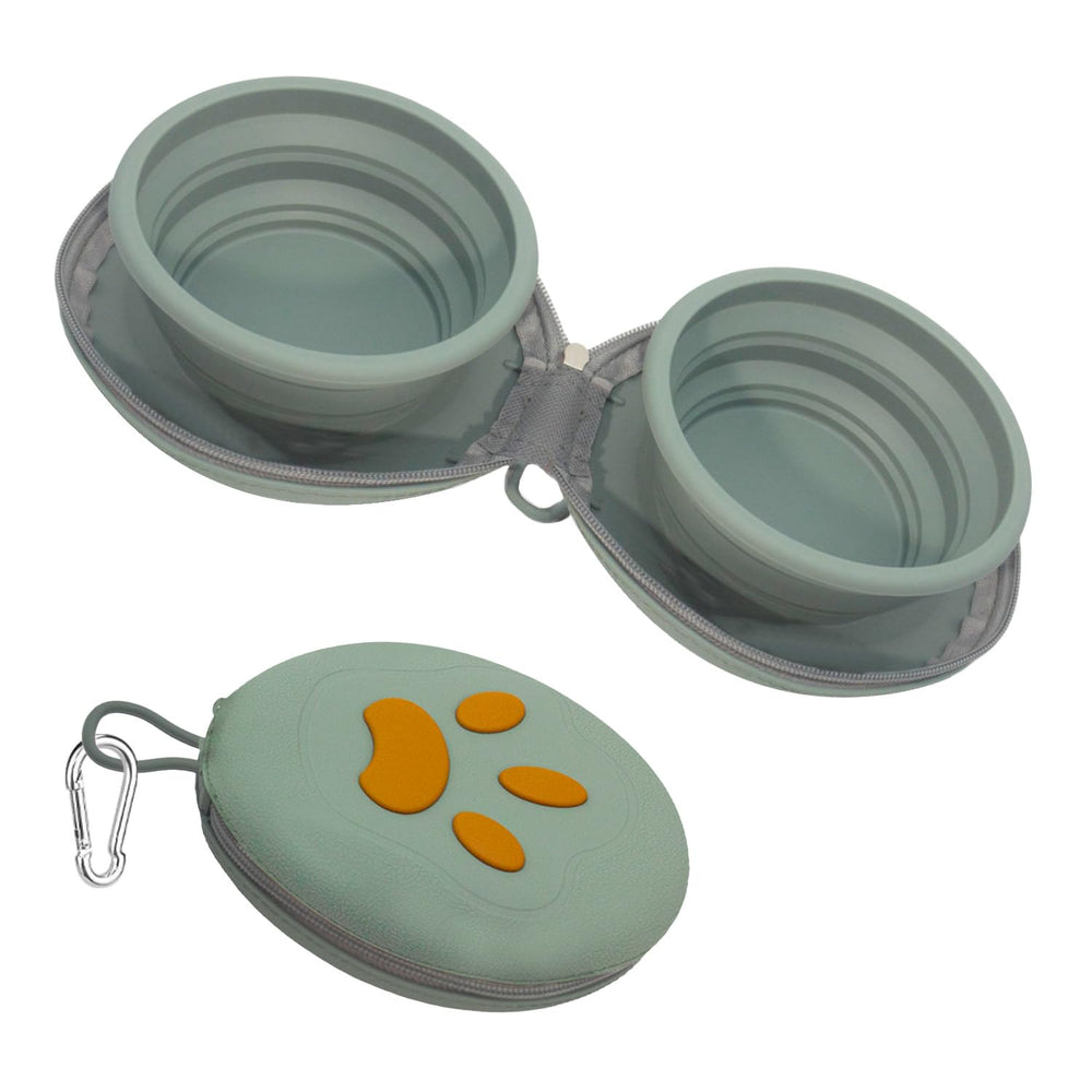 Gdsun collapsible dog bowls folded for compact storage and easy packing on trips.