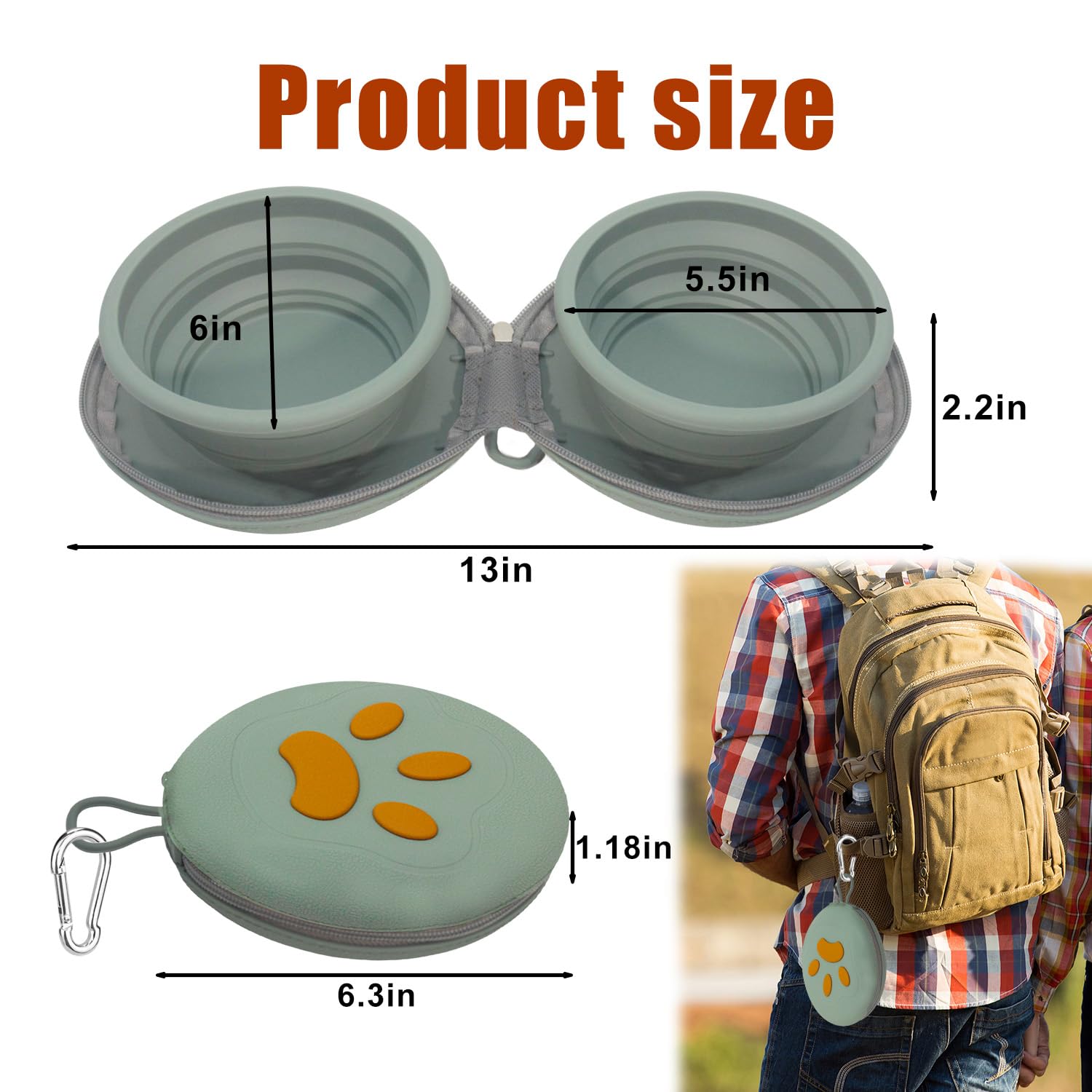 Gdsun collapsible dog bowls with non-slip base prevent spills on car trips.