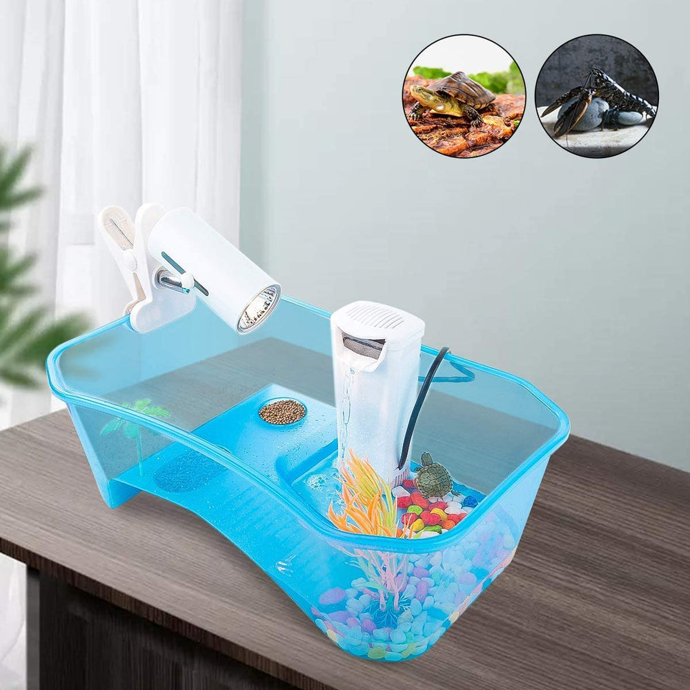 Geegoods turtle tank 5-gallon enclosure fits compact spaces for small reptiles
