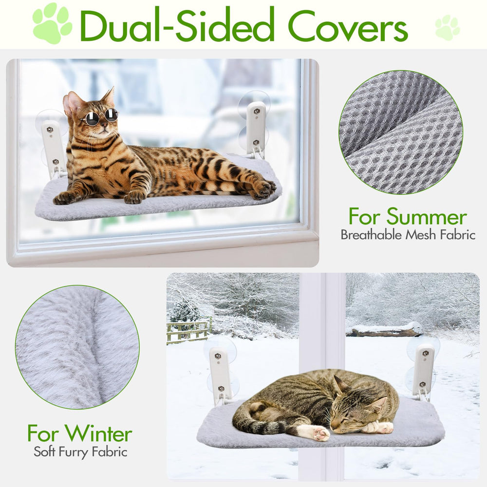 Geelin cat window hammock folded for easy storage and space saving in home
