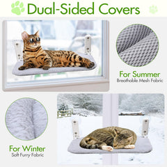 Geelin cat window hammock folded for easy storage and space saving in home