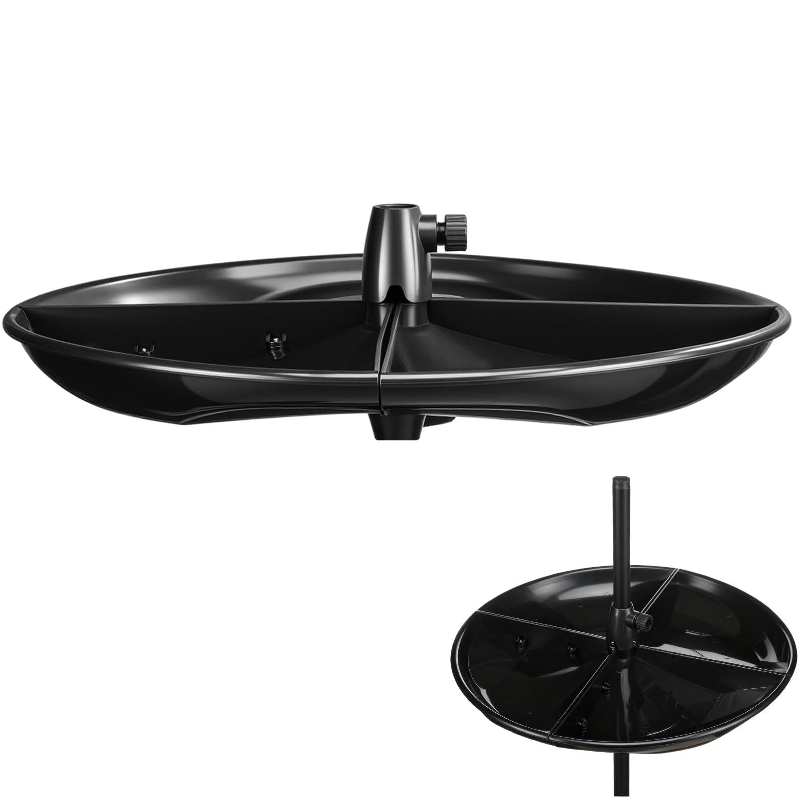 Geelin 21-inch seed catcher tray in use as a wide feeding surface for backyard birds.