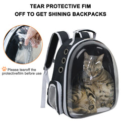 GeerDuo Cat Backpack showing airflow holes for breathable comfort on outdoor trips.