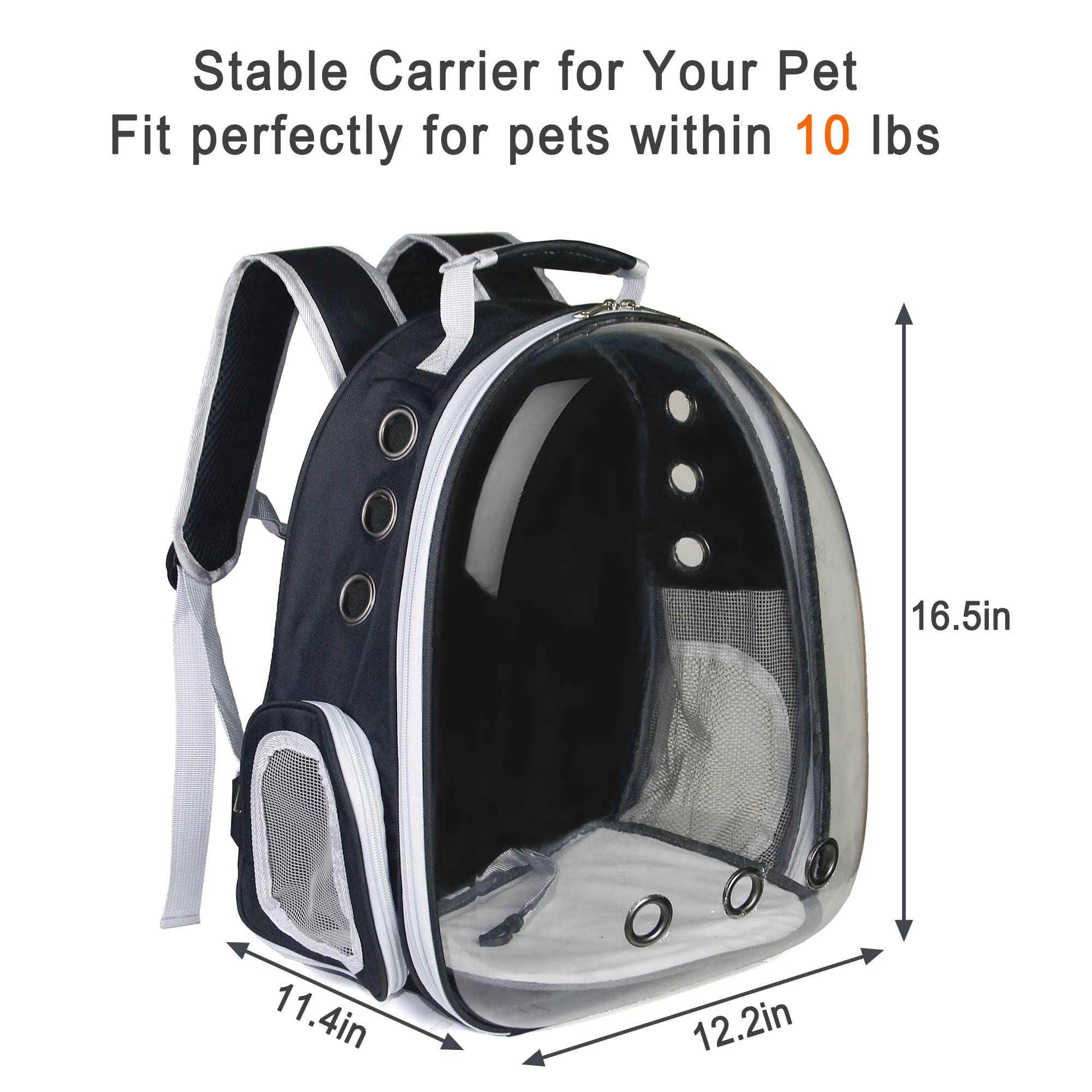GeerDuo Cat Backpack sturdy top handle enables easy lifting and carrying.