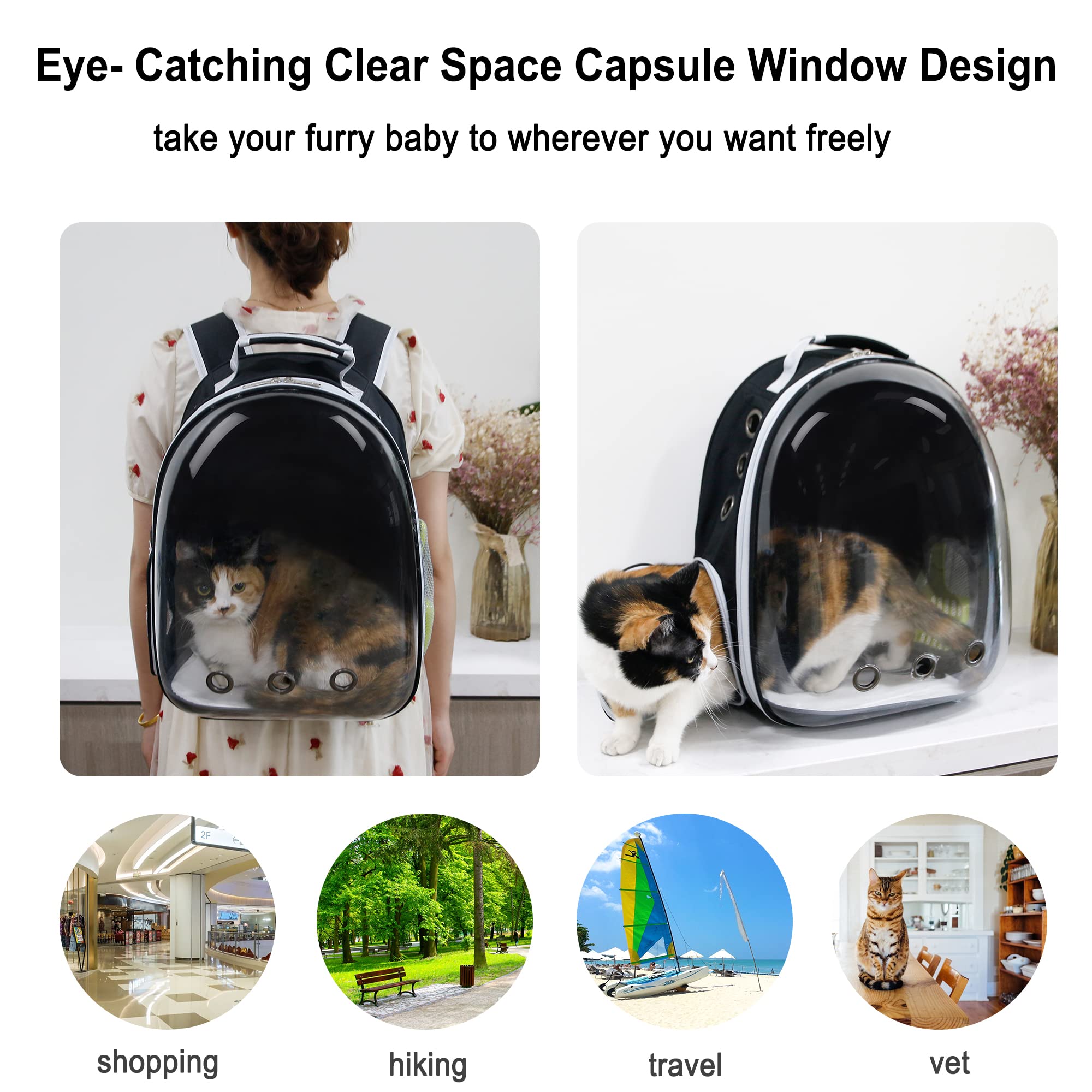 GeerDuo Cat Backpack under-seat travel alignment for airline-friendly use.