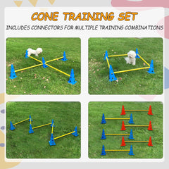 GeerDuo dog agility cones top view highlights color cues for focus.