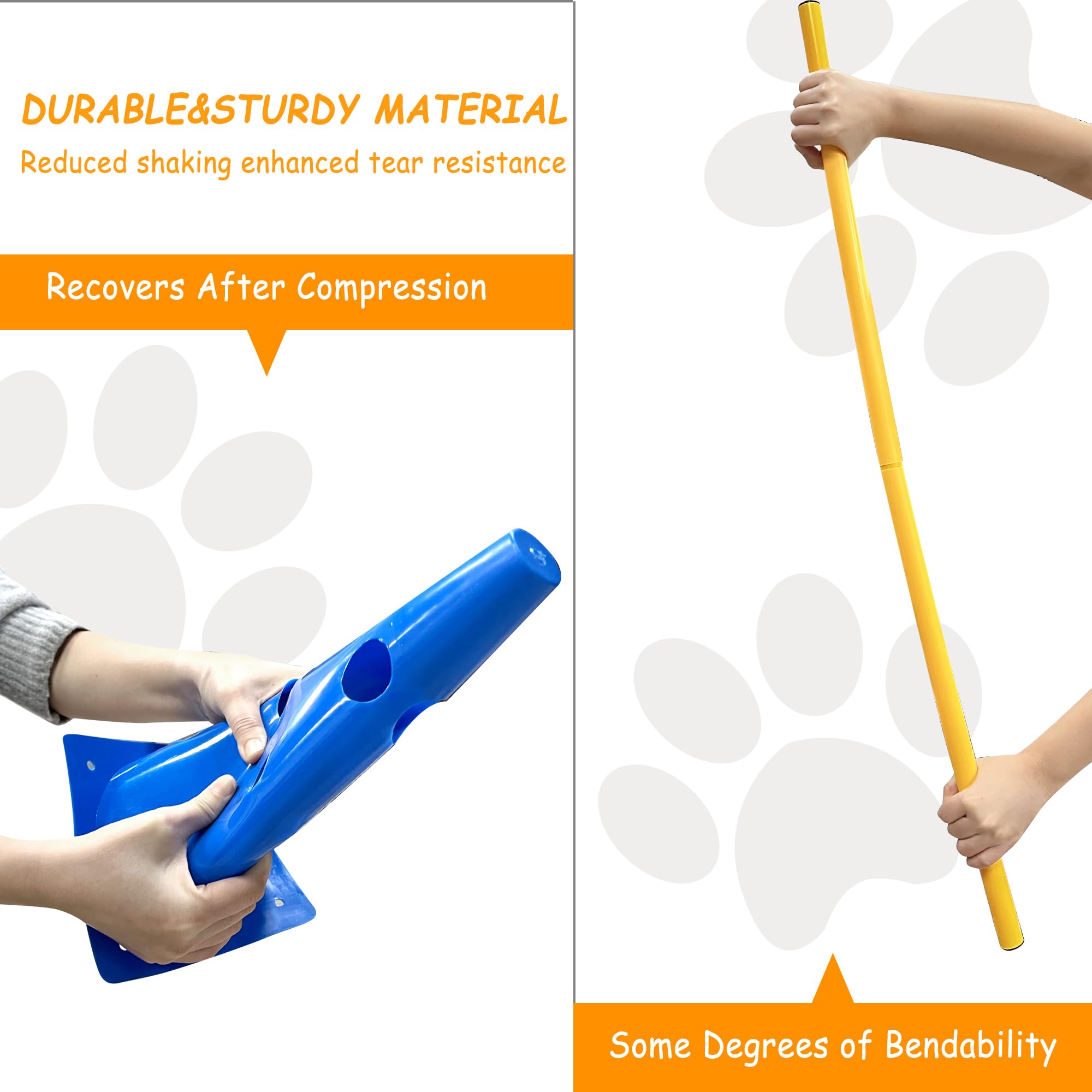 GeerDuo agility cones in color combo attract attention during training.