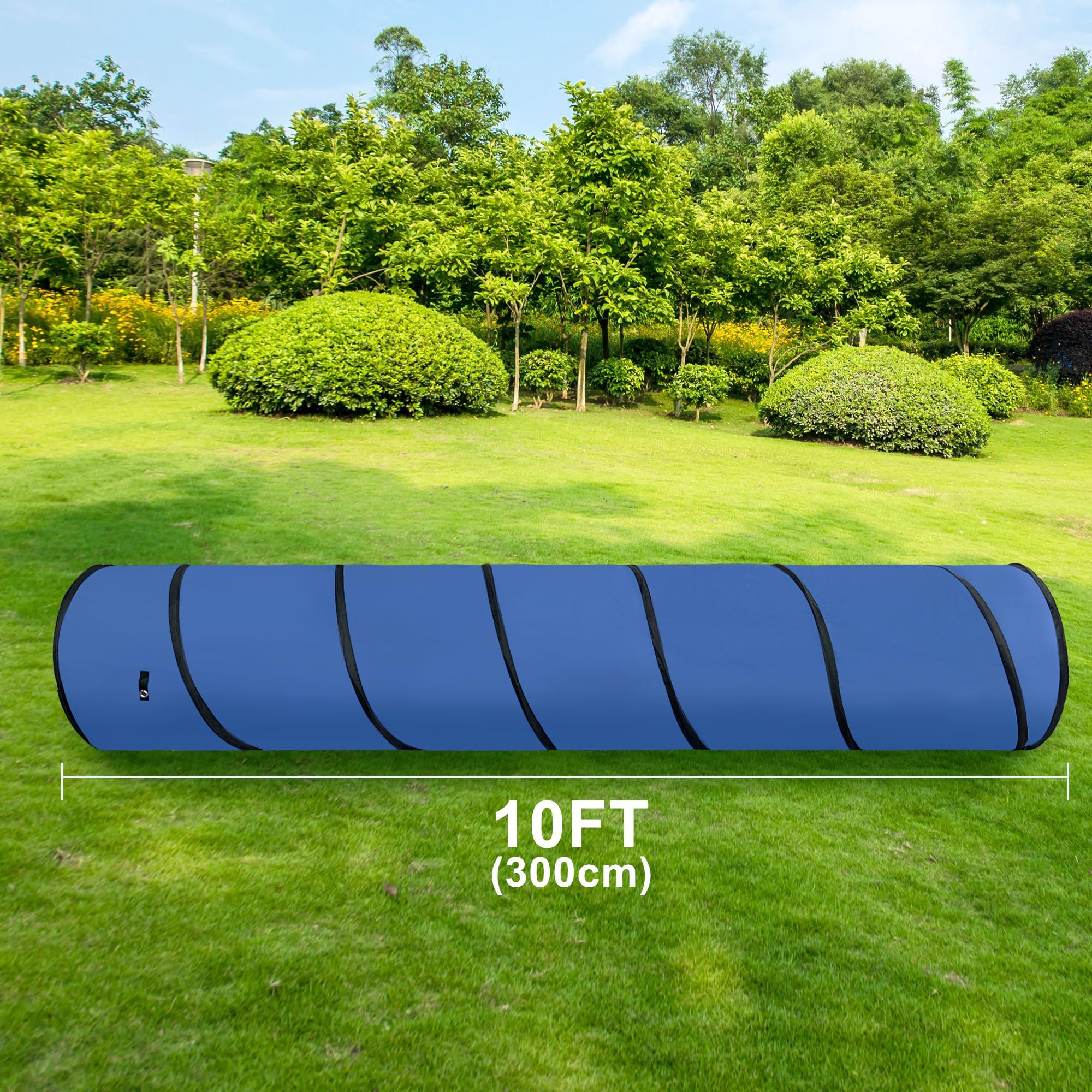 GeerDuo dog agility tunnel 24in-diameter supports confident dog sprints.