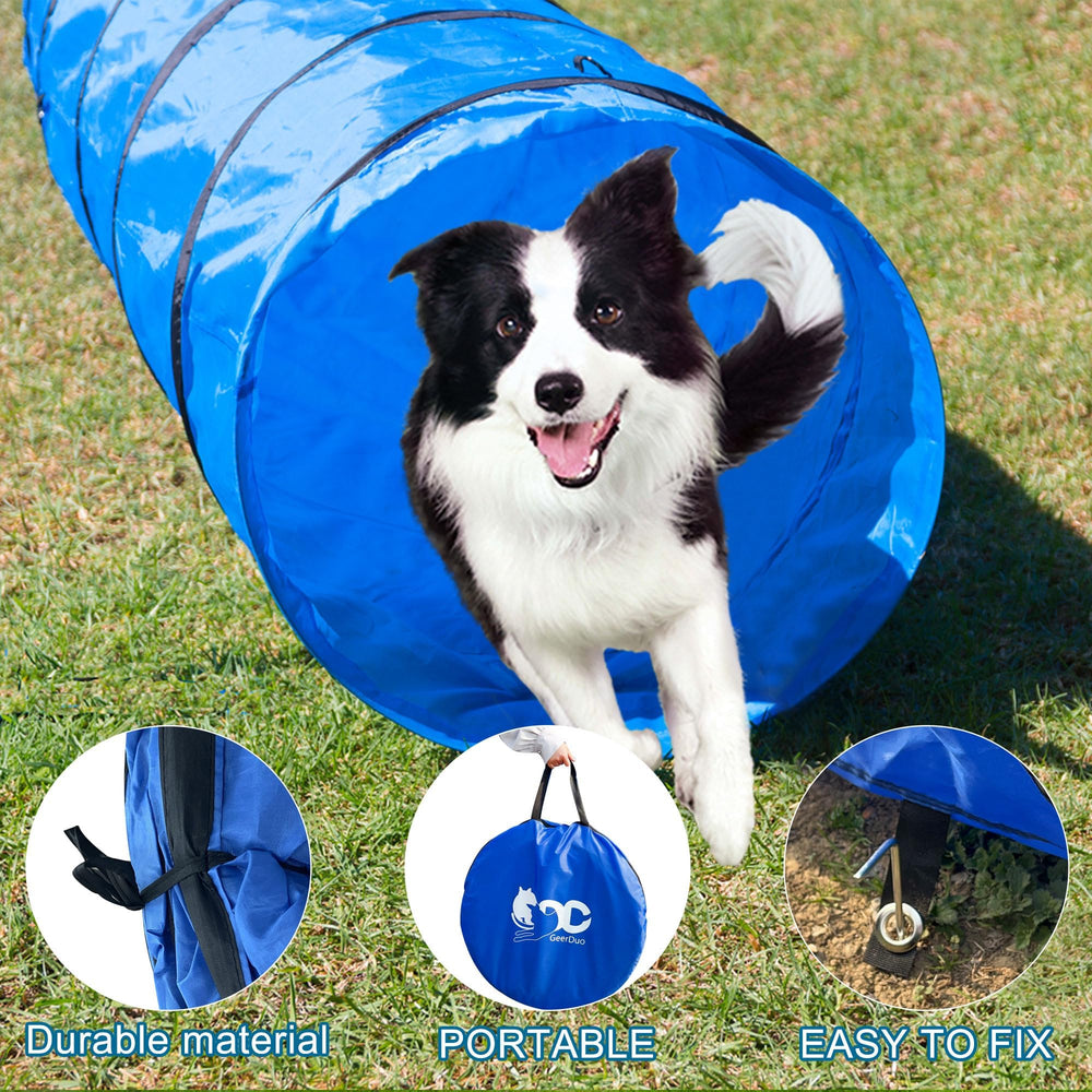 GeerDuo dog agility tunnel carry bag enables easy transport.