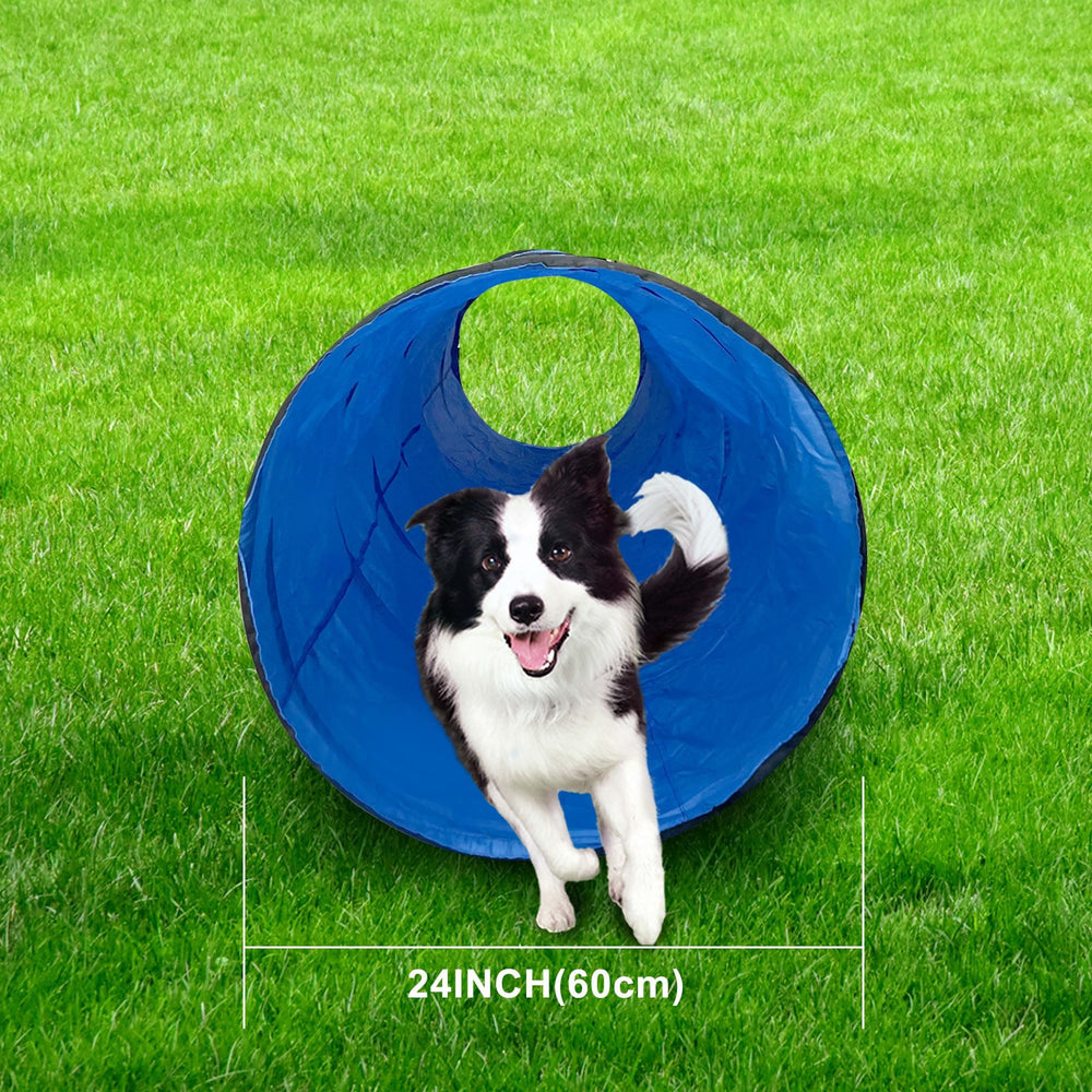 GeerDuo dog agility tunnel ground stakes ensure stable setups.