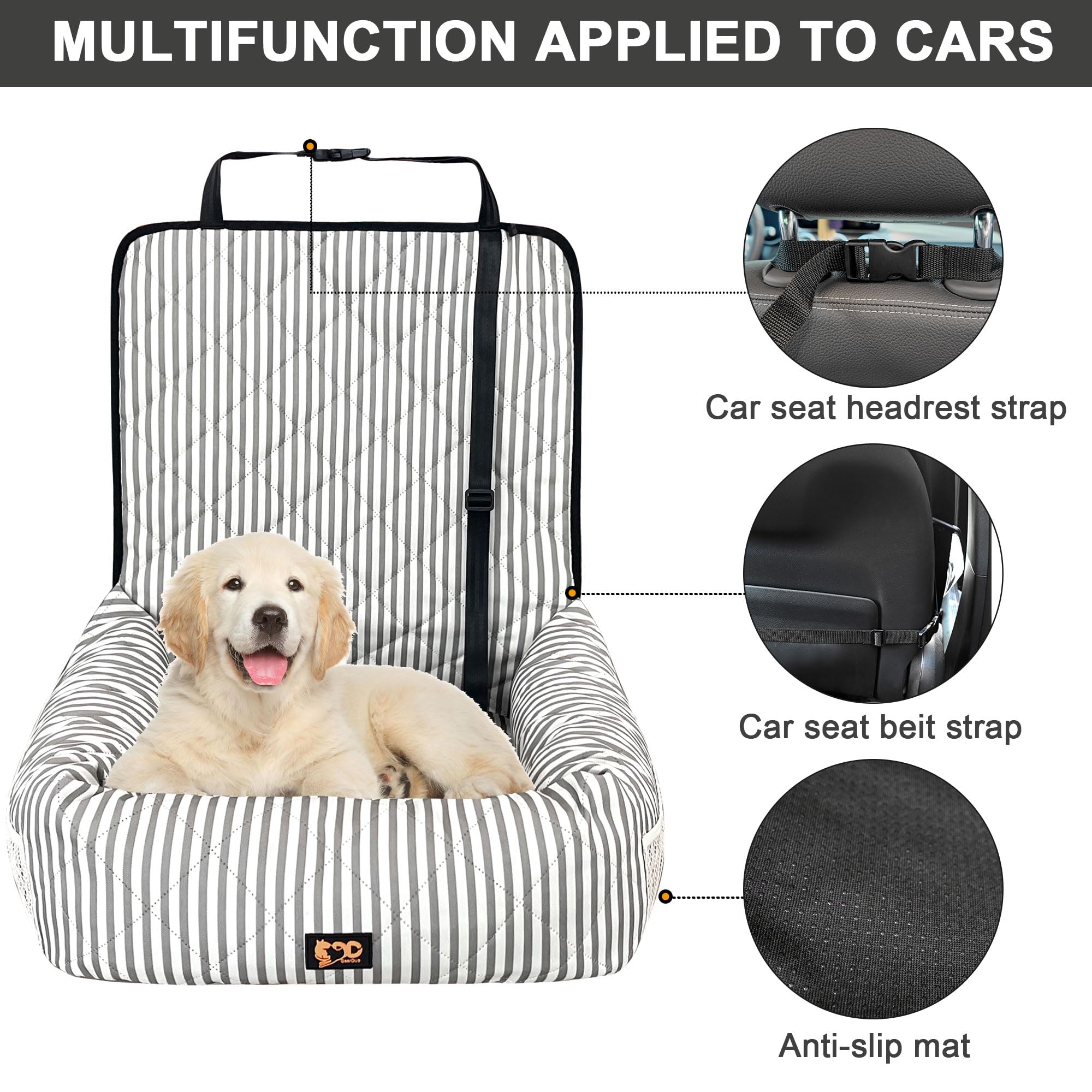 GeerDuo dog car seat home use doubles as cozy sofa bed.