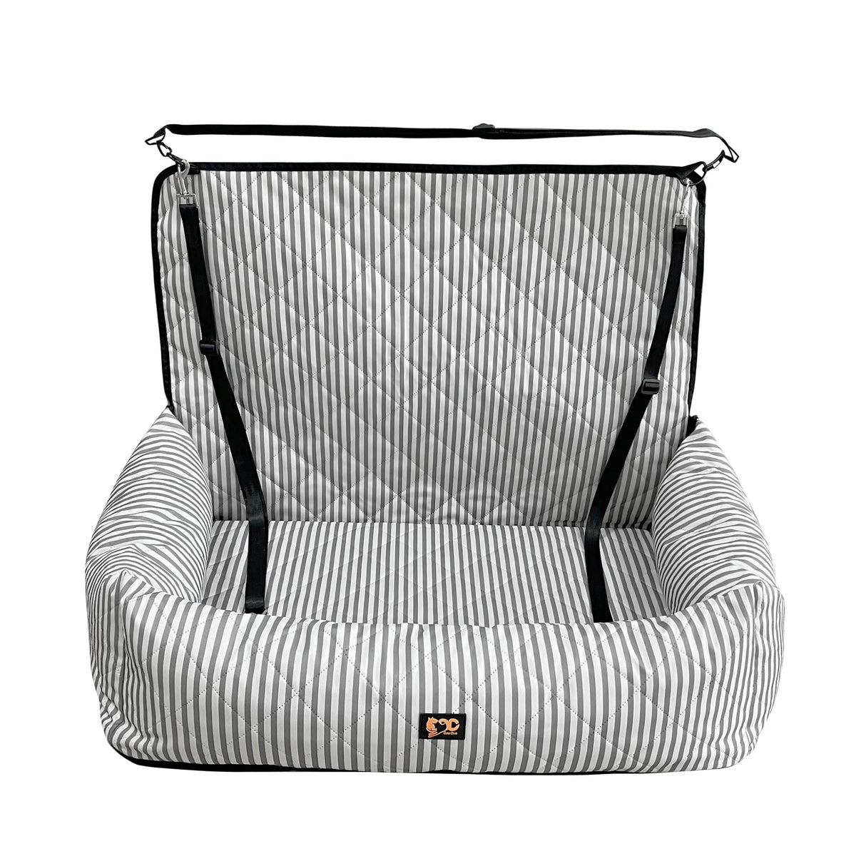GeerDuo dog car seat in use as secure booster during travel