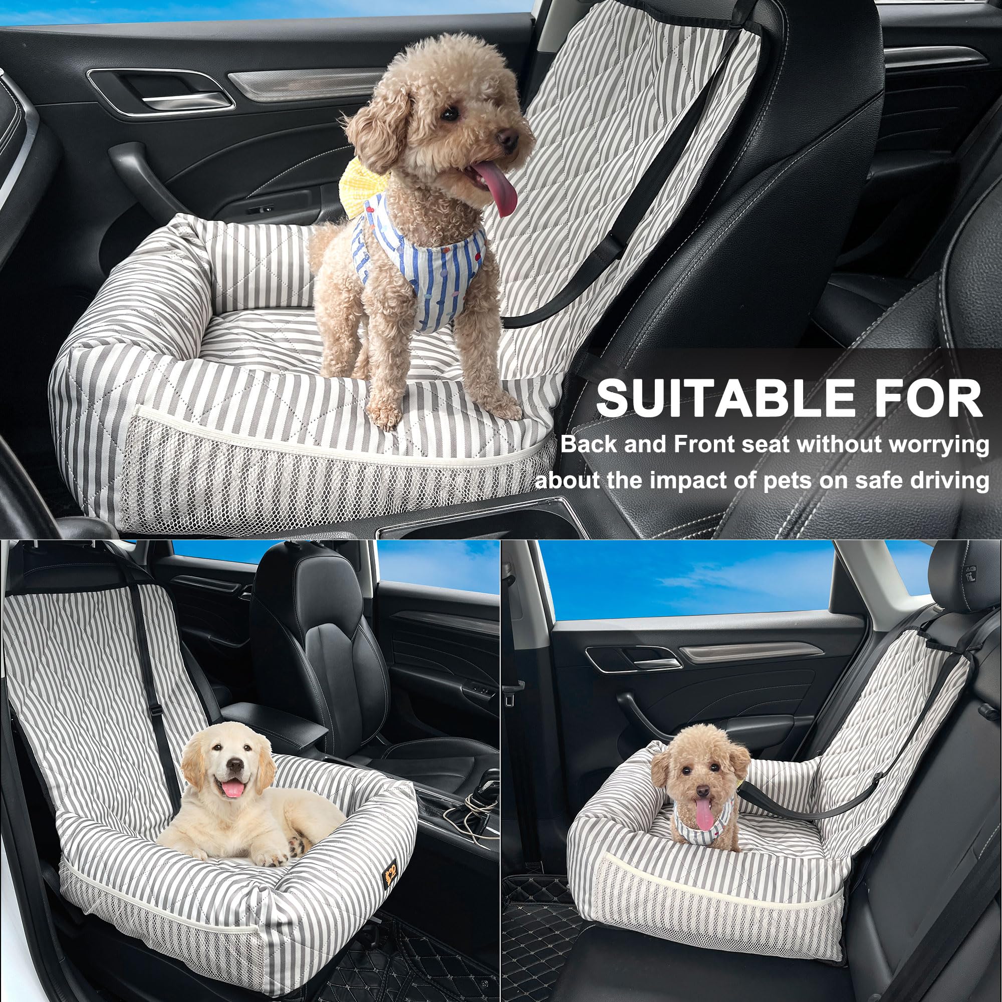GeerDuo dog car seat washable fabric keeps car clean.
