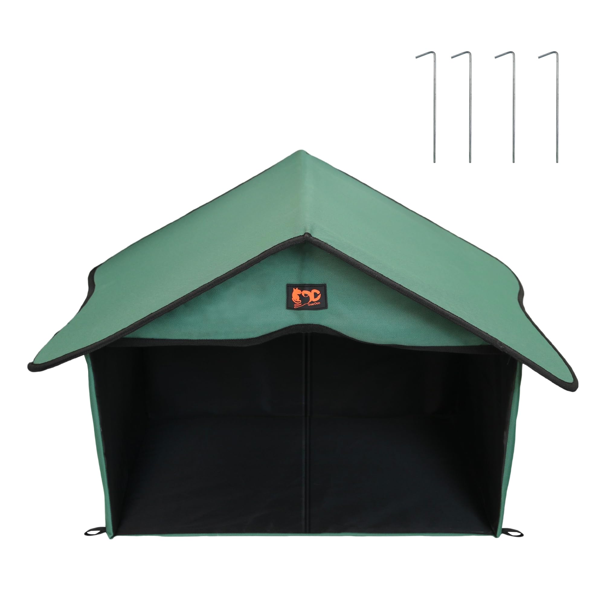 GeerDuo Outdoor Cat House dining area for feral cats keeps meals organized