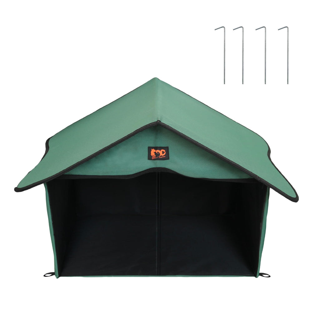 GeerDuo Outdoor Cat House dining area for feral cats keeps meals organized