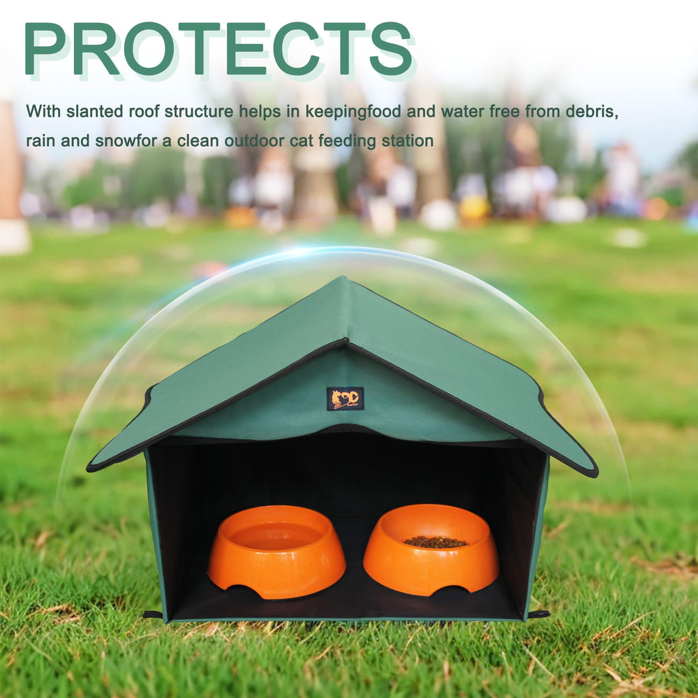 GeerDuo Outdoor Cat House ground spikes anchor dining shelter against wind