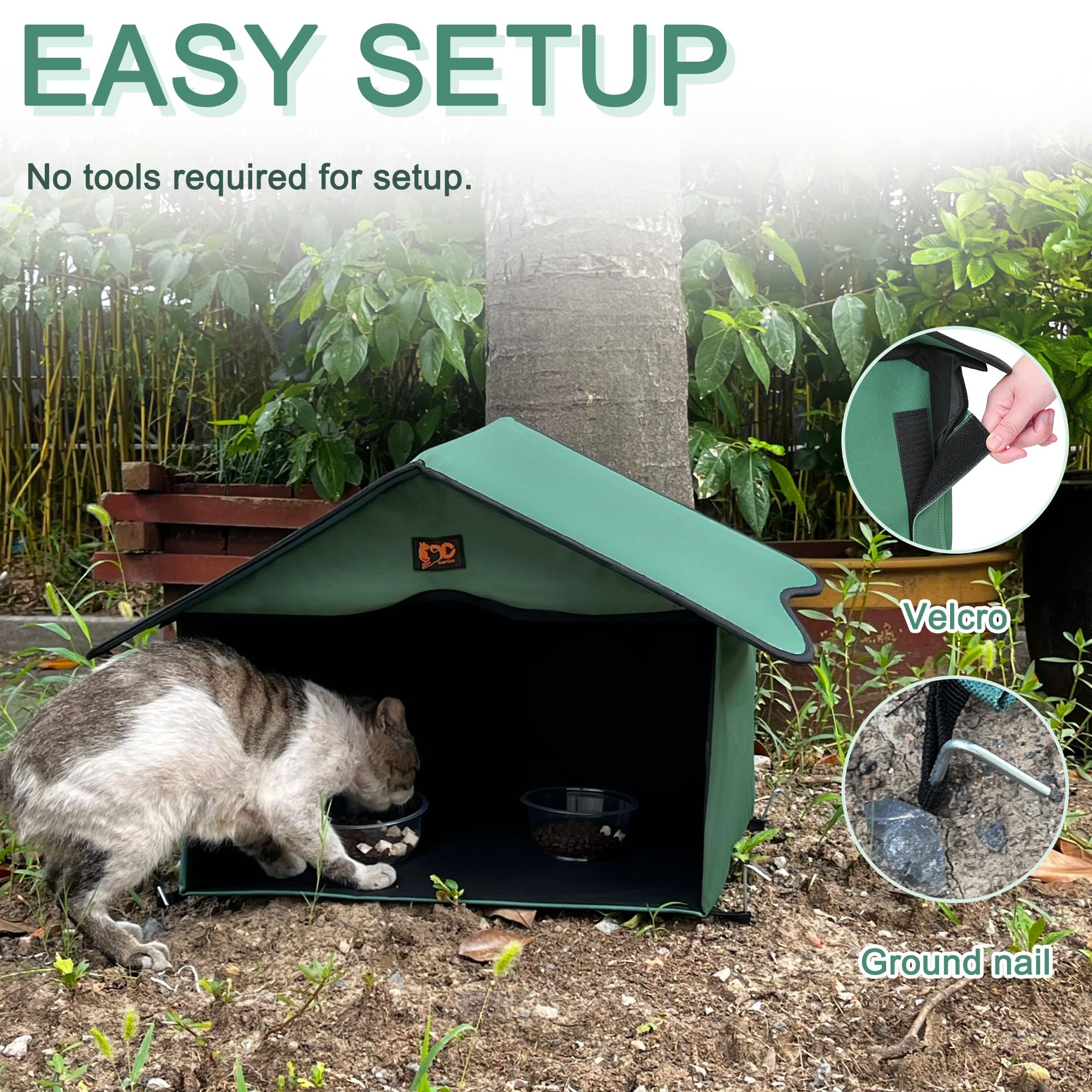 GeerDuo Outdoor Cat House removable roof eases cleaning and access