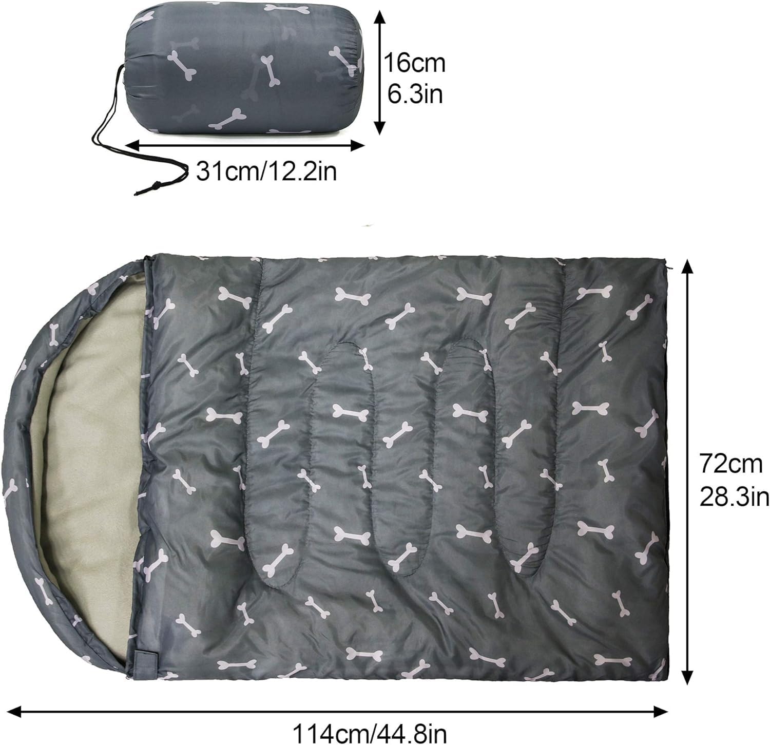 GeerDuo packable dog bed with the stuff sack for easy travel.