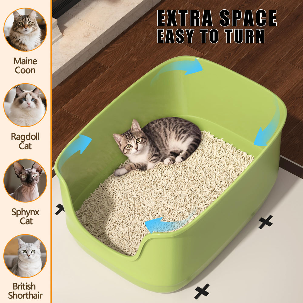 Gefryco litter box one-piece molded construction reduces gaps and makes cleaning easier.