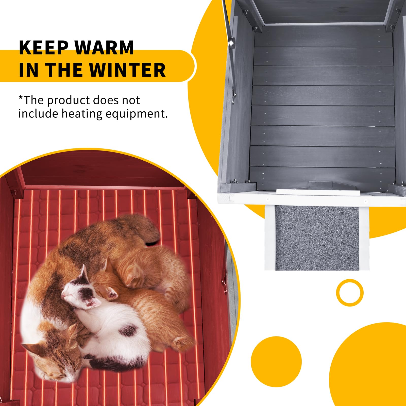 GEGURI Outdoor Cat House easy-assembly design speeds setup.