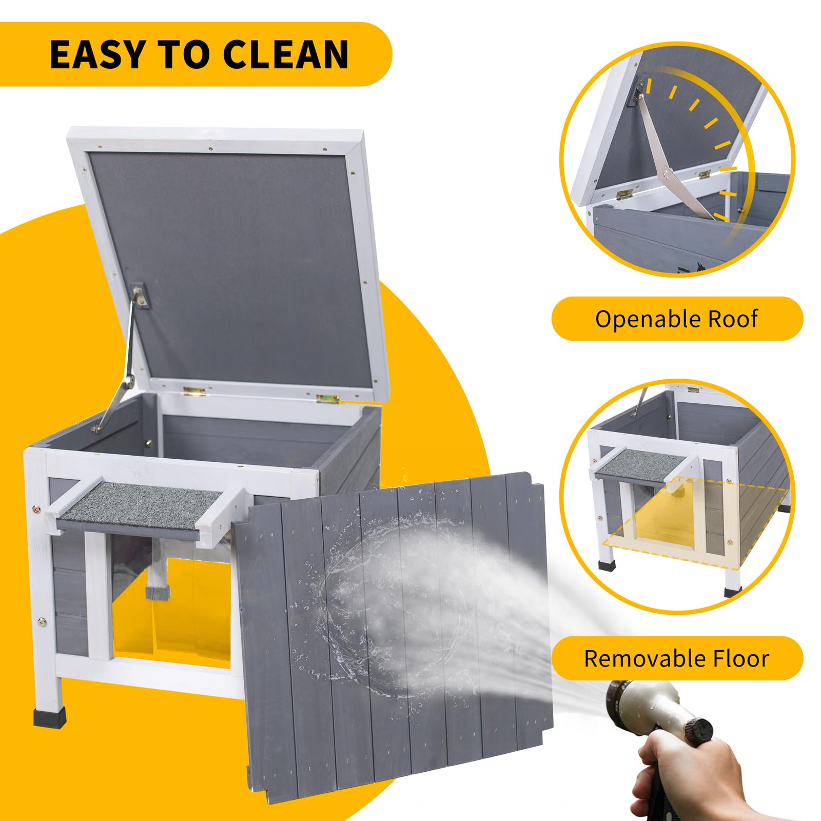 GEGURI Outdoor Cat House three vents promote fresh air circulation.