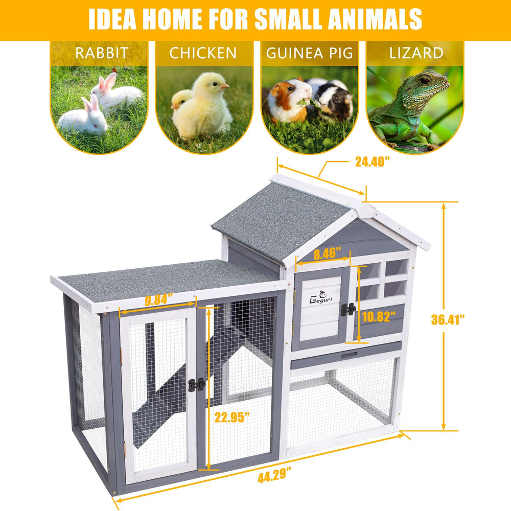 GEGURI large rabbit hutch cedar-construction highlights durable wood.