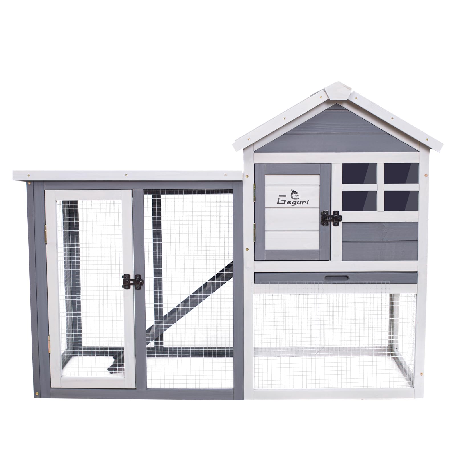 GEGURI rabbit hutch spacious interior for multiple small pets.