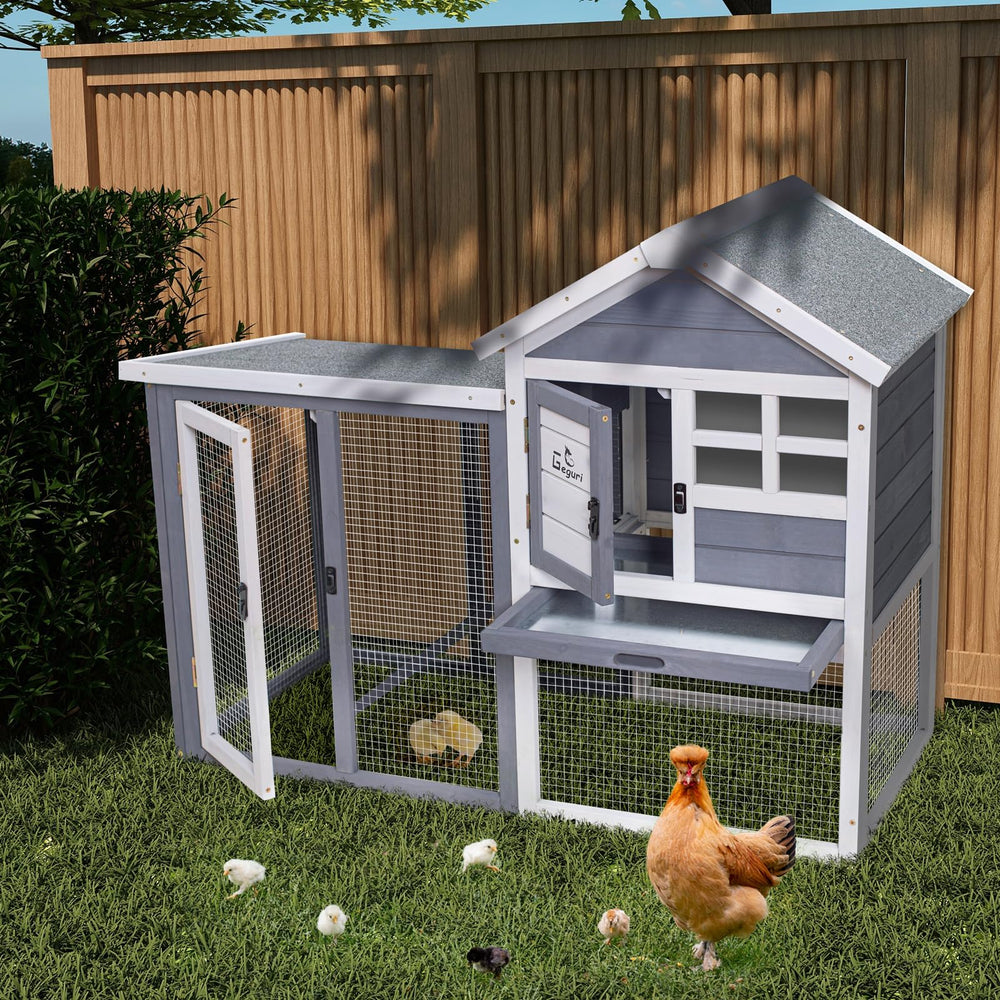 GEGURI rabbit hutch waterproof roof protects from sun and rain.