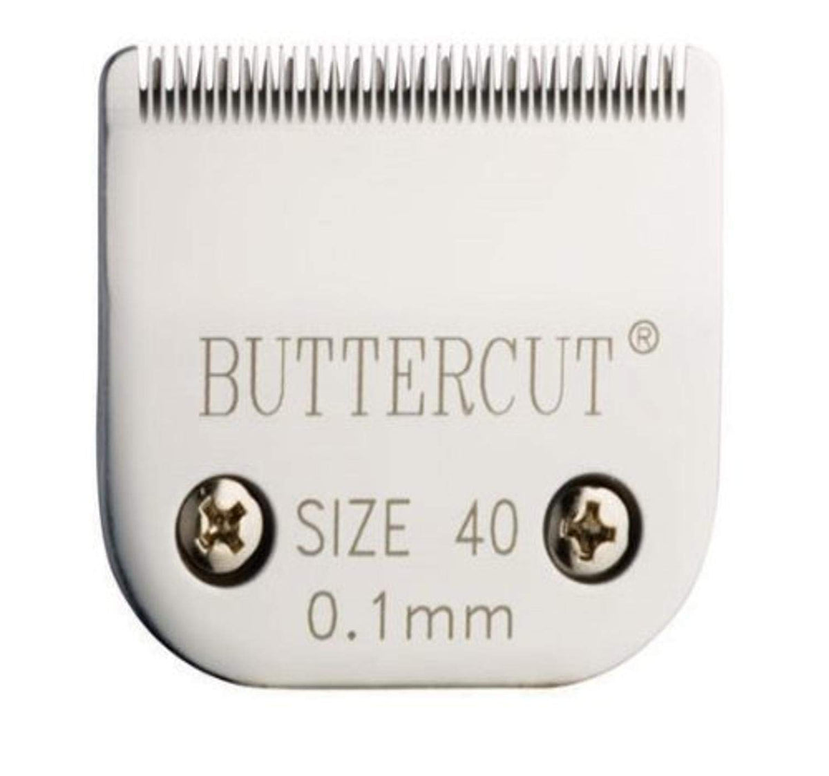 Geib Buttercut stainless steel dog clipper blade edge closeup for precise grooming