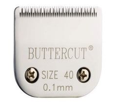Geib Buttercut stainless steel dog clipper blade edge closeup for precise grooming