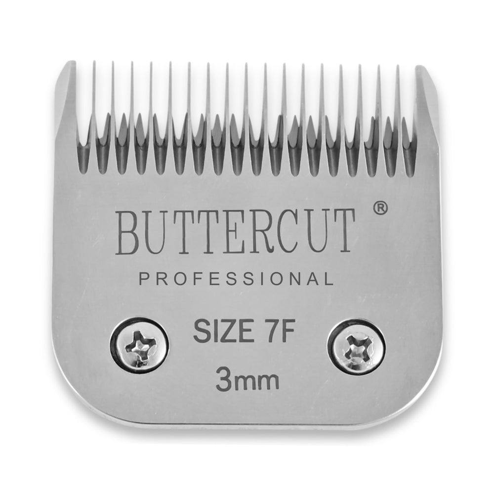 Geib Buttercut blade close-up showing ultra-sharp edge for precise grooming