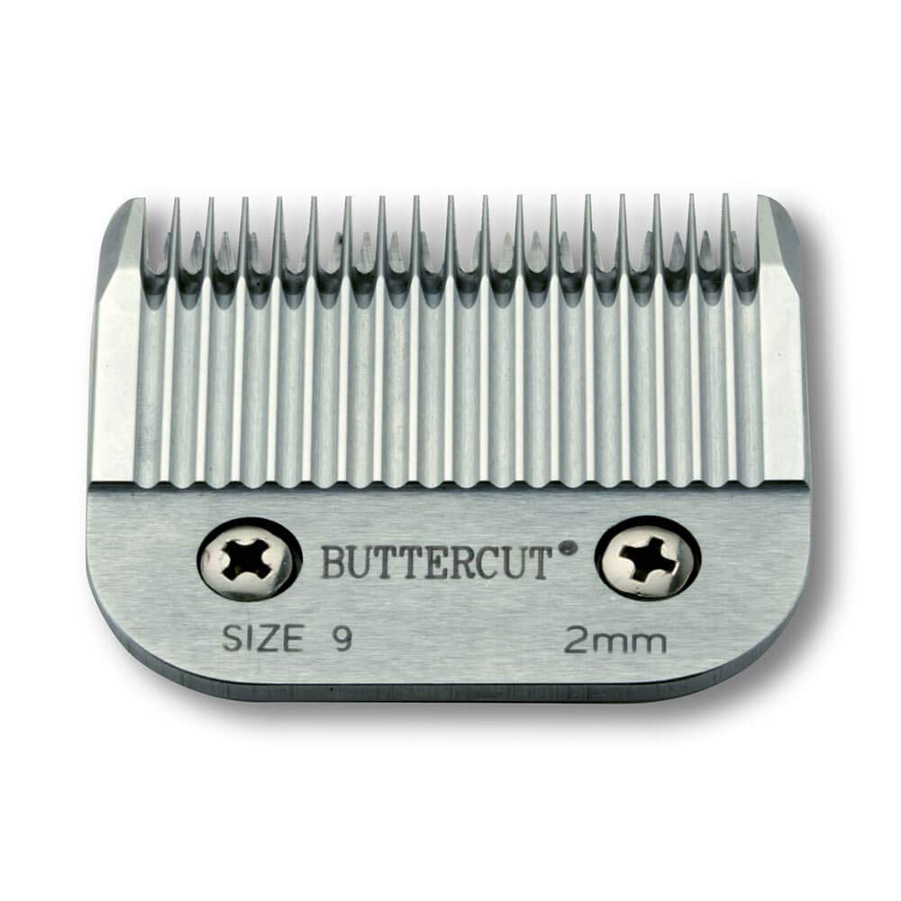 Geib Buttercut blade closeup shows ultra-sharp edge for precise trimming