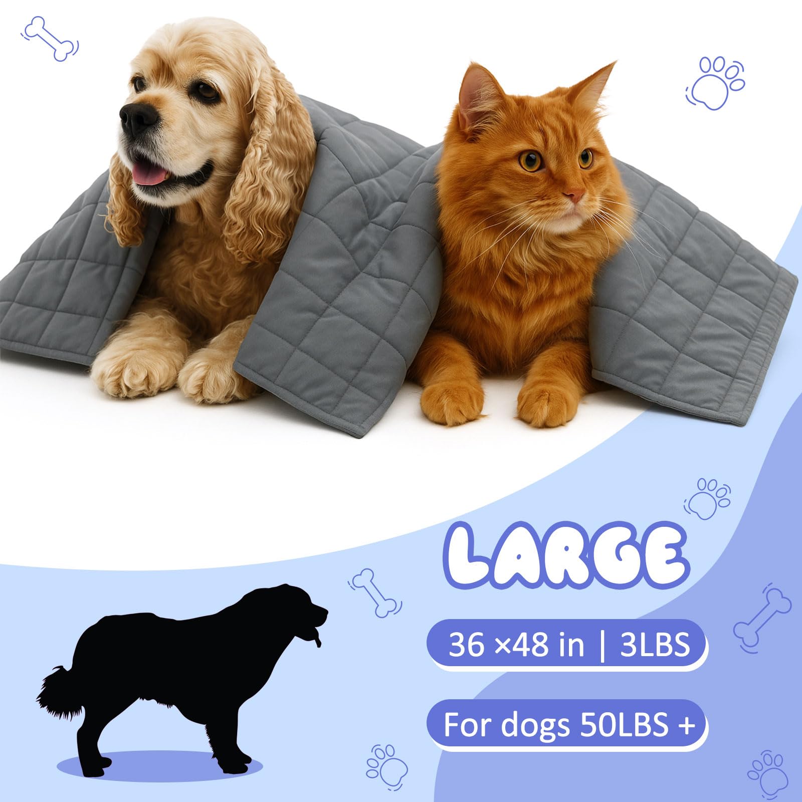 Geiserailie weighted dog blanket seven-layer design for even weight