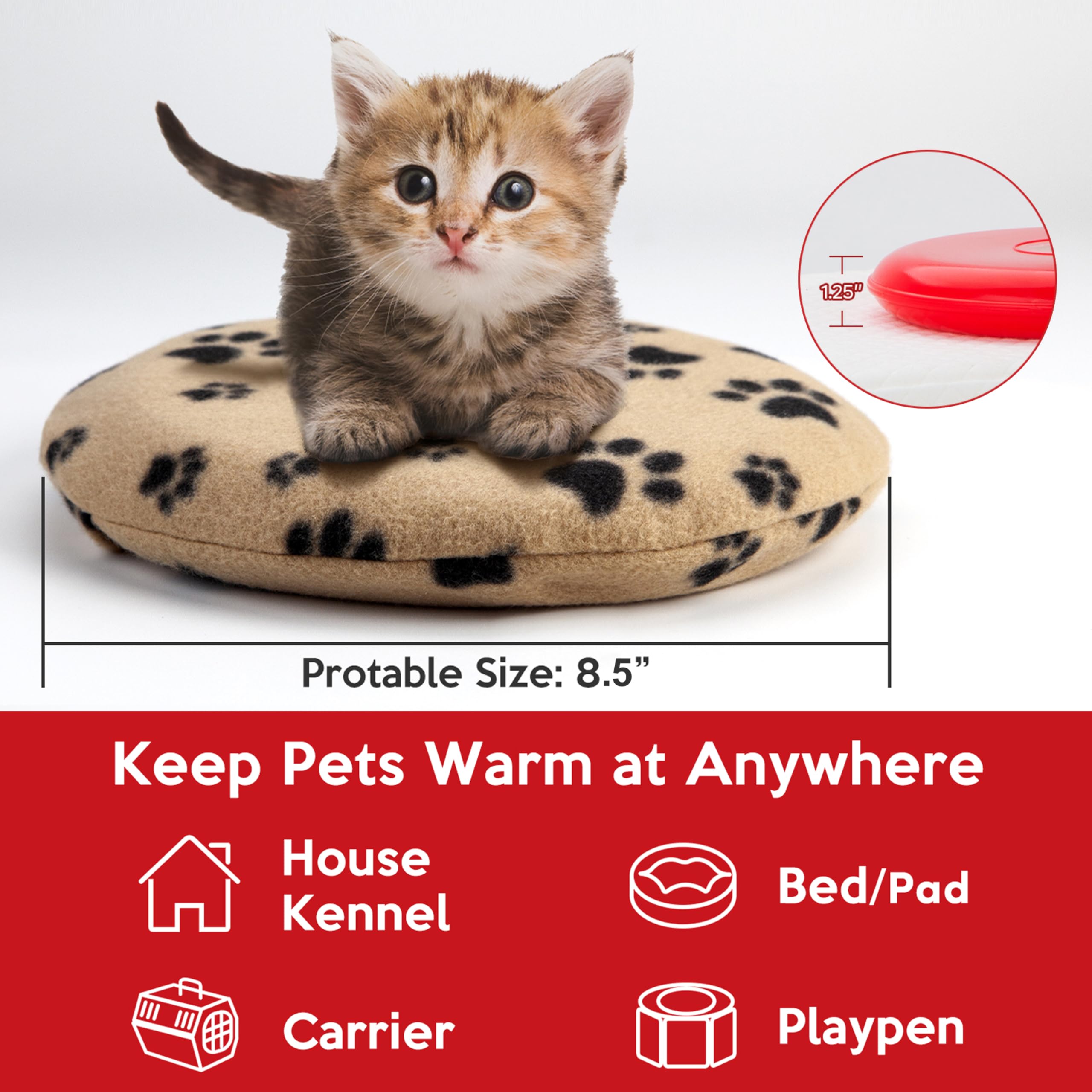 Gelbesty fleece cover with paws design adds cozy comfort for pets.