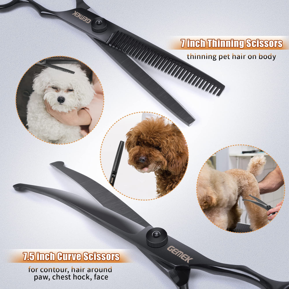 GEMEK 7.5-inch round-tip curve scissors for gentle facial shaping.