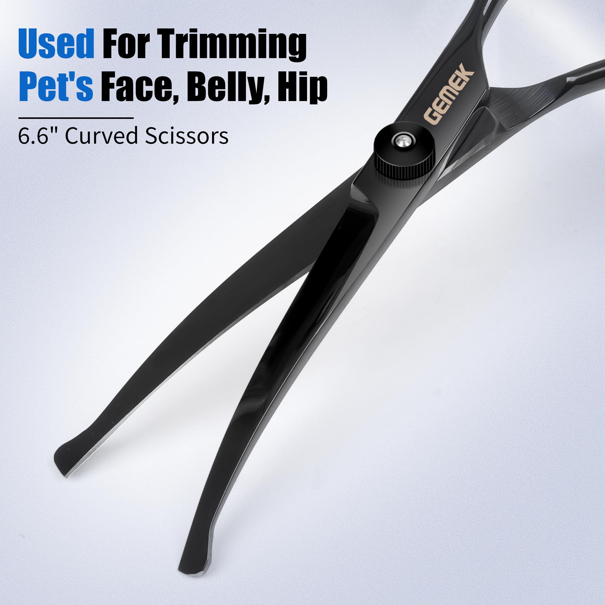 GEMEK straight scissors with 6.6 inches length offer precise body trimming.