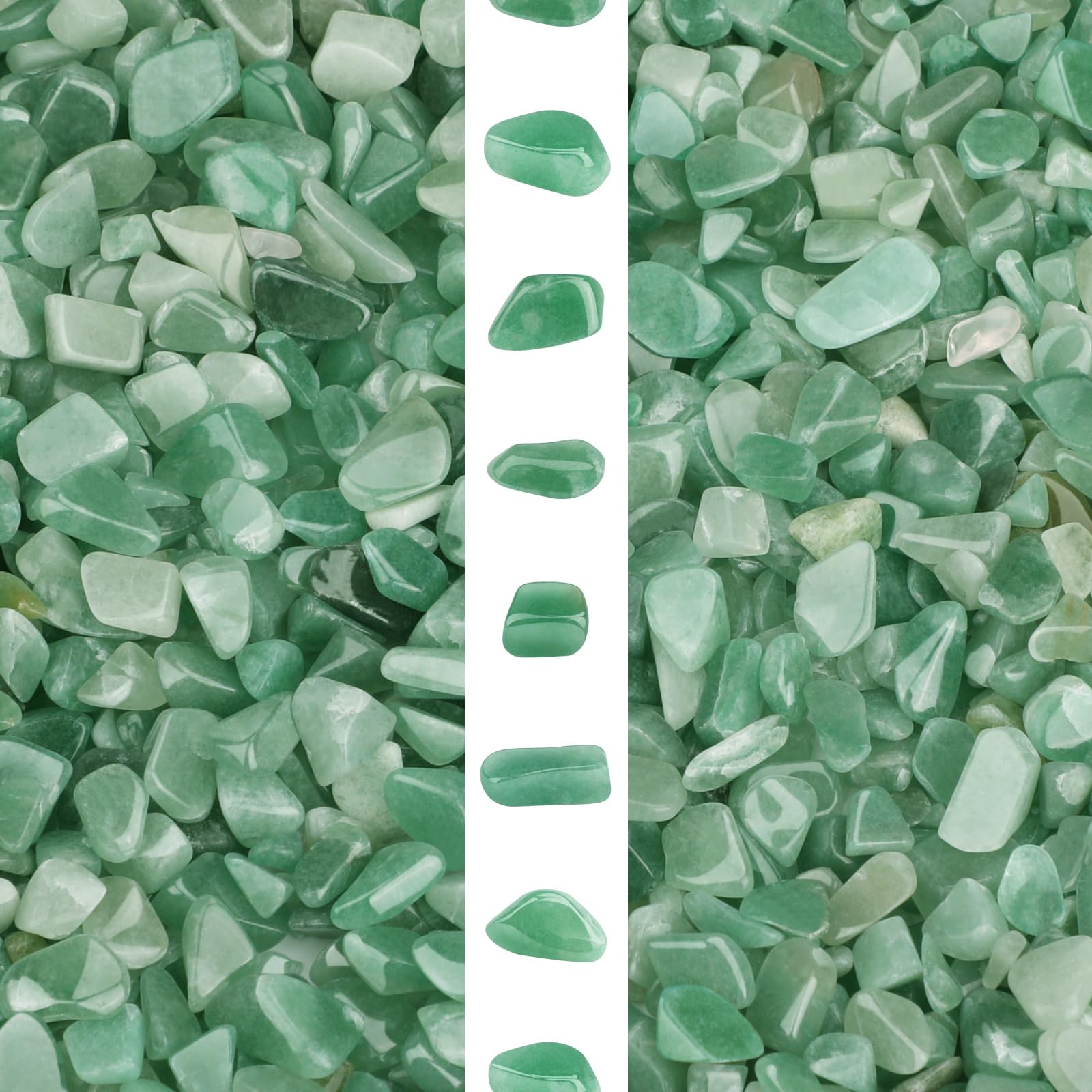 Gemshan aventurine quartz chips closeup for bulk craft and decor