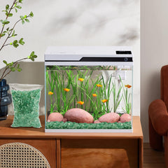 Gemshan aventurine quartz chips in aquarium decor setup